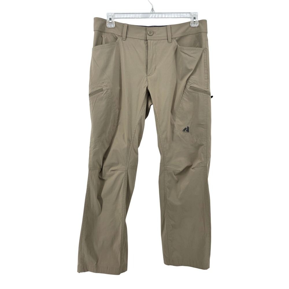 Eddie Bauer First Ascent Guide Pro Hiking Pants Mens 34x32 Tan Nylon Blend